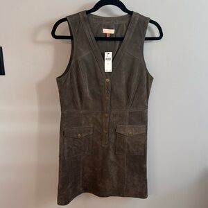 NWT Anthropologie Pilcro Leather Suede Dress